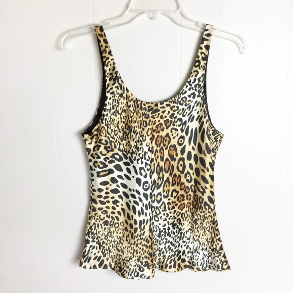 Josie Natori Leopard Silky Tank Size M - Picture 5 of 5